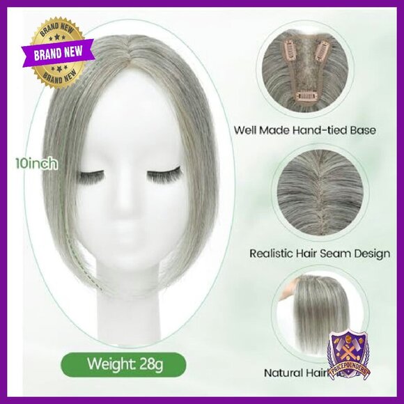 10 Inch Human Hair Topper Swiss Lace Base Hairpieces for Hair Loss
